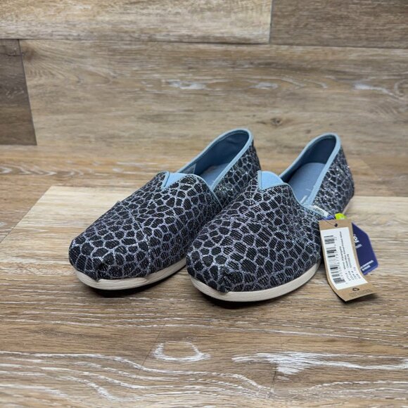 Toms Alpargata Silvery Blue Canvas Flats with ortho foam insoles NWT - Picture 1 of 6
